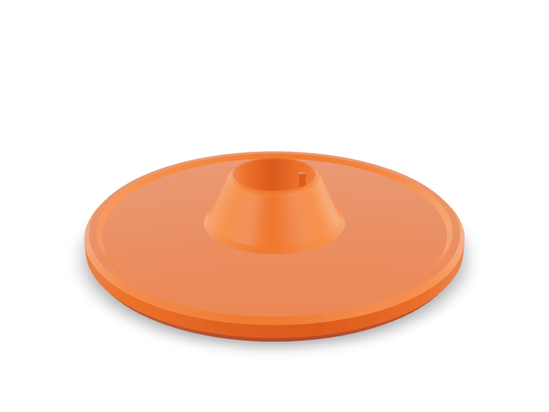 Desk Round Base in FormRig Orange